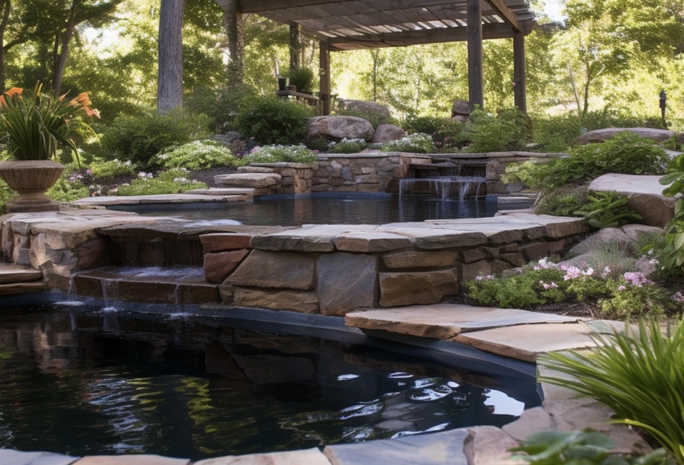 Natural hot tub and swimming pool.